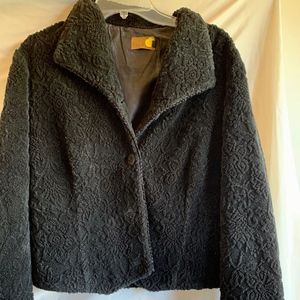 Fall Vintage Plush Fleece Jacket w/Collar